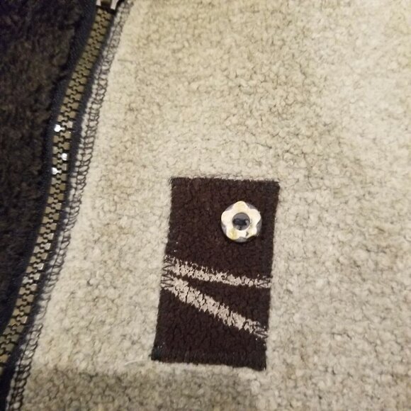 K.D Spring Women's Sleeveless Zip-Up Fleece Sweater Vest Size Small in Brown Tan - Picture 3 of 8